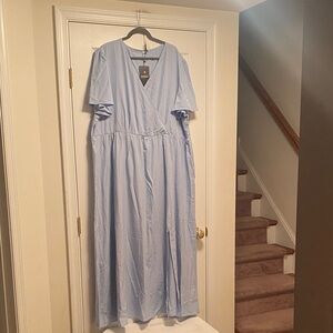 Fashion Light Blue Maxi Dress…size 5XL